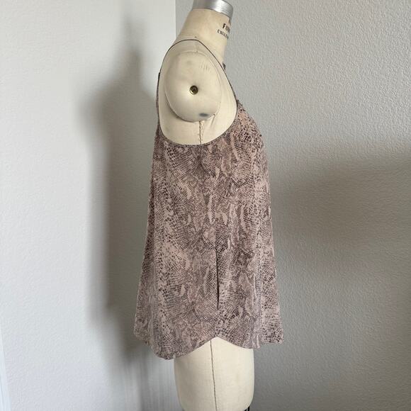 Rebecca Taylor Tops - Rebecca Taylor | 100% Silk Snake Print Racer Back Tank Top with Sequins Size 2